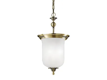 ELISABETH 1972/3-SAT - Antique Brass finish pendant with satin glass by Possoni Illuminazione - view 2